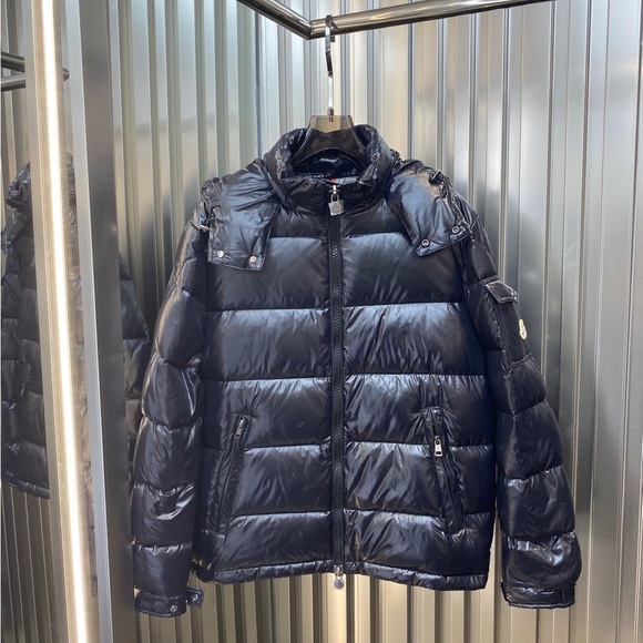 Moncler Shiny Black Puffer Jacket - Picture 1 of 8